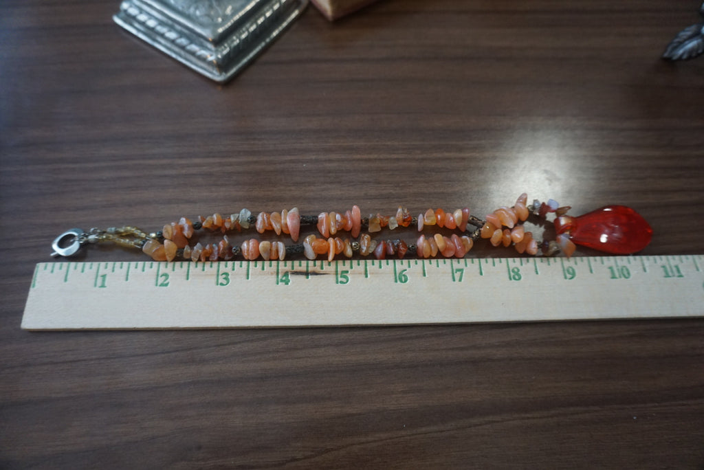 Red and Orange Stone Necklace
