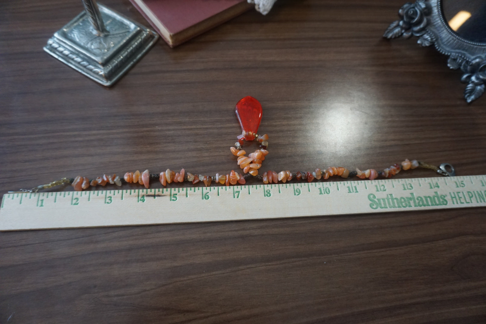 Red and Orange Stone Necklace