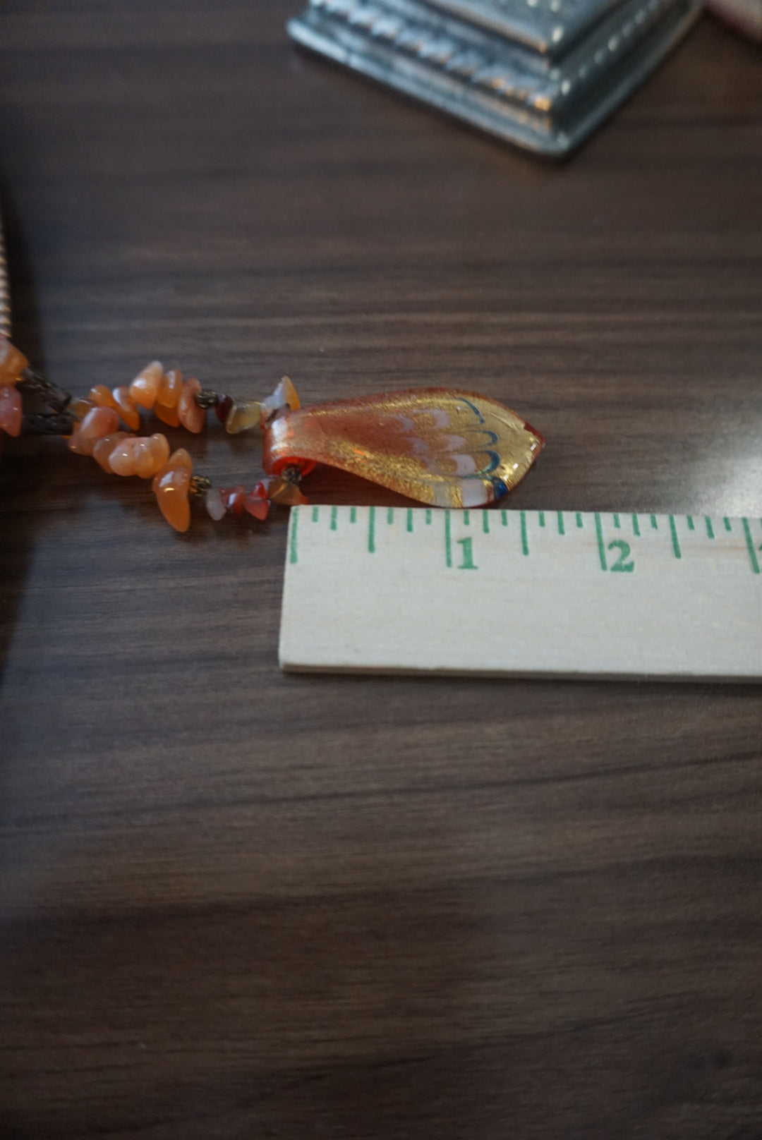 Red and Orange Stone Necklace