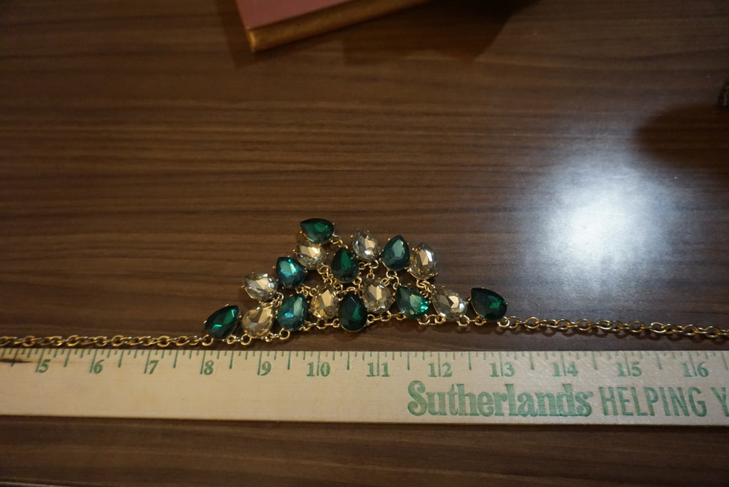 Vintage Statement Jewelry Necklace with Teardrop Stones