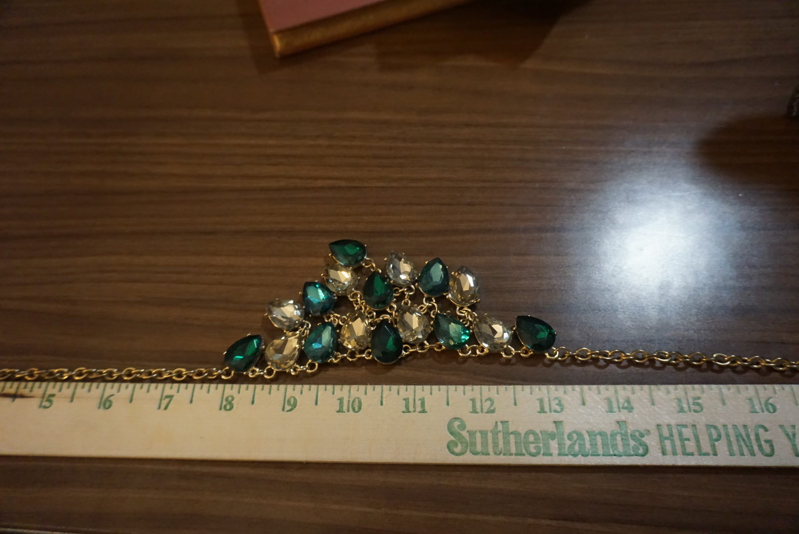 Vintage Statement Jewelry Necklace with Teardrop Stones