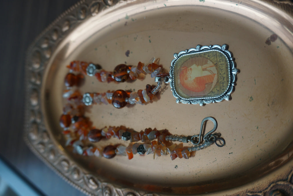 Bohemian Style Beaded Necklace with Charms
