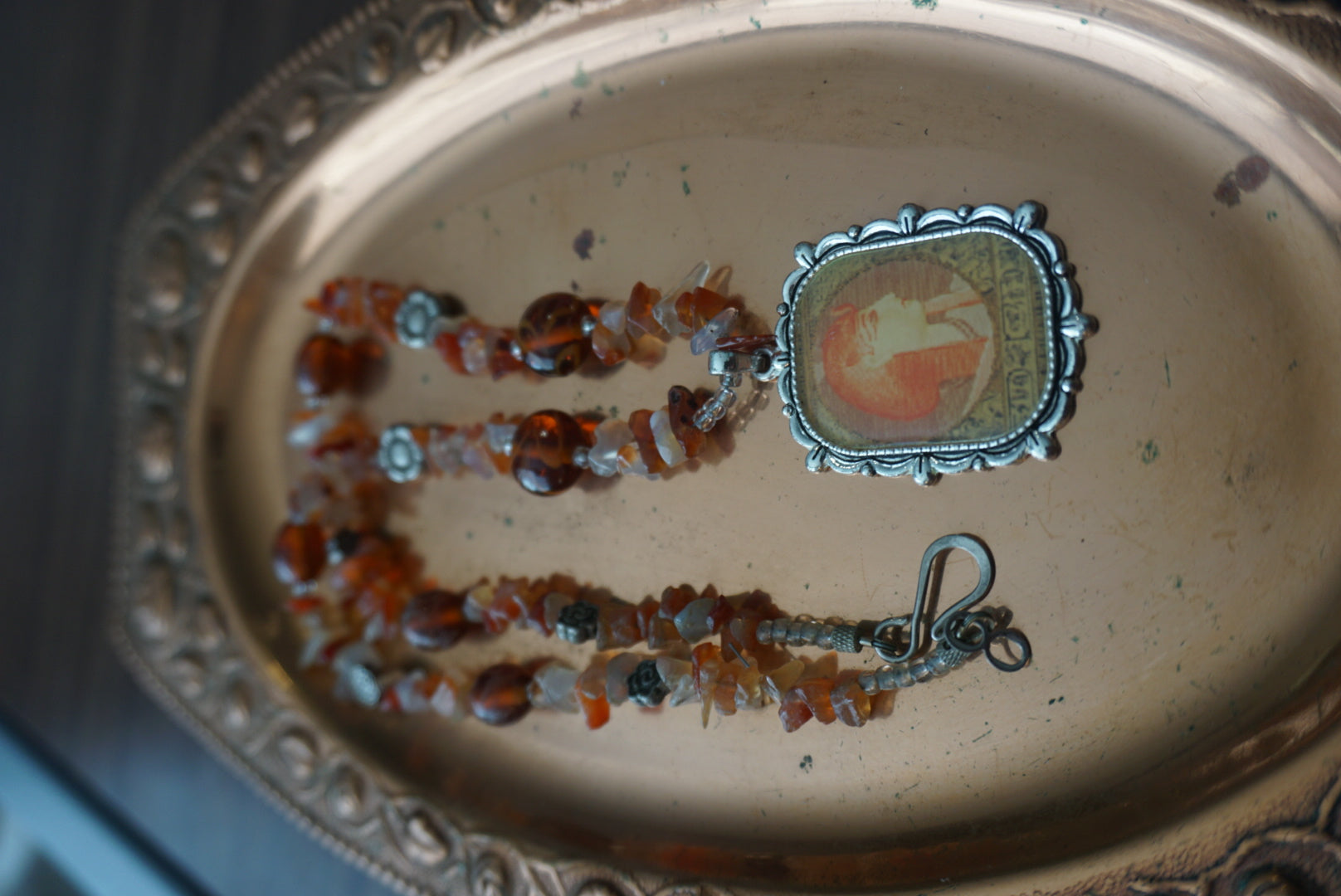 Bohemian Style Beaded Necklace with Charms