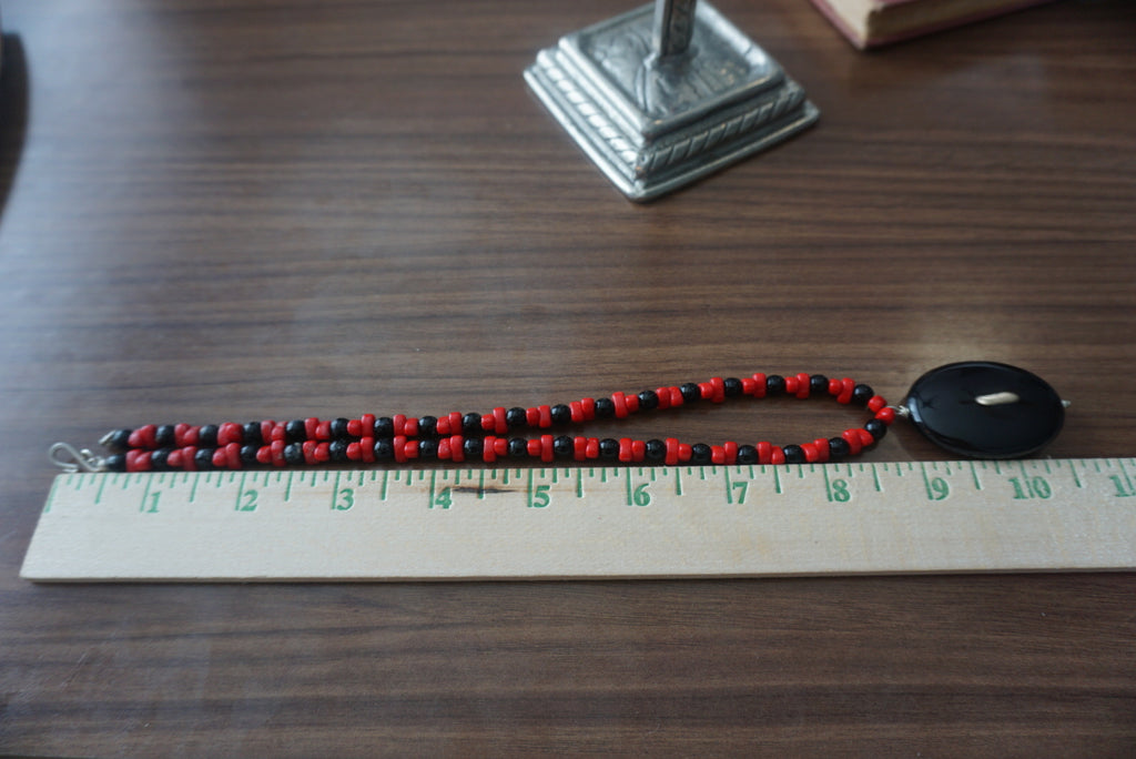 Red and Black Beaded Necklace