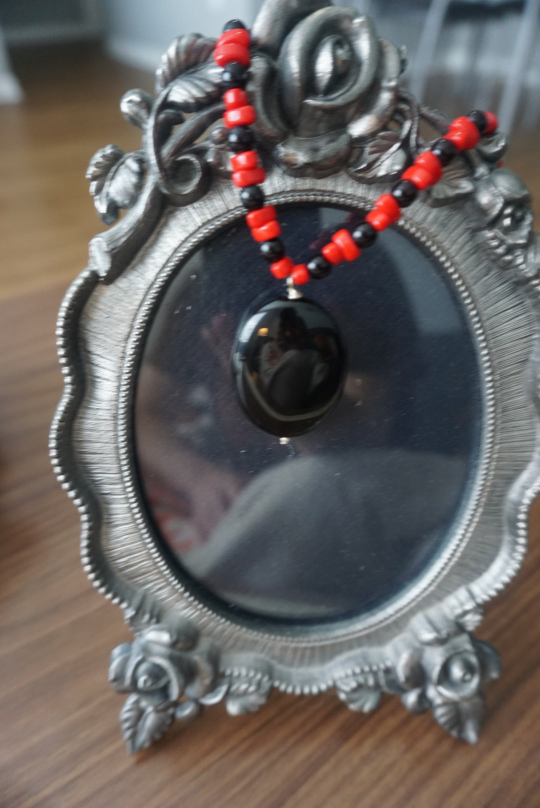 Red and Black Beaded Necklace