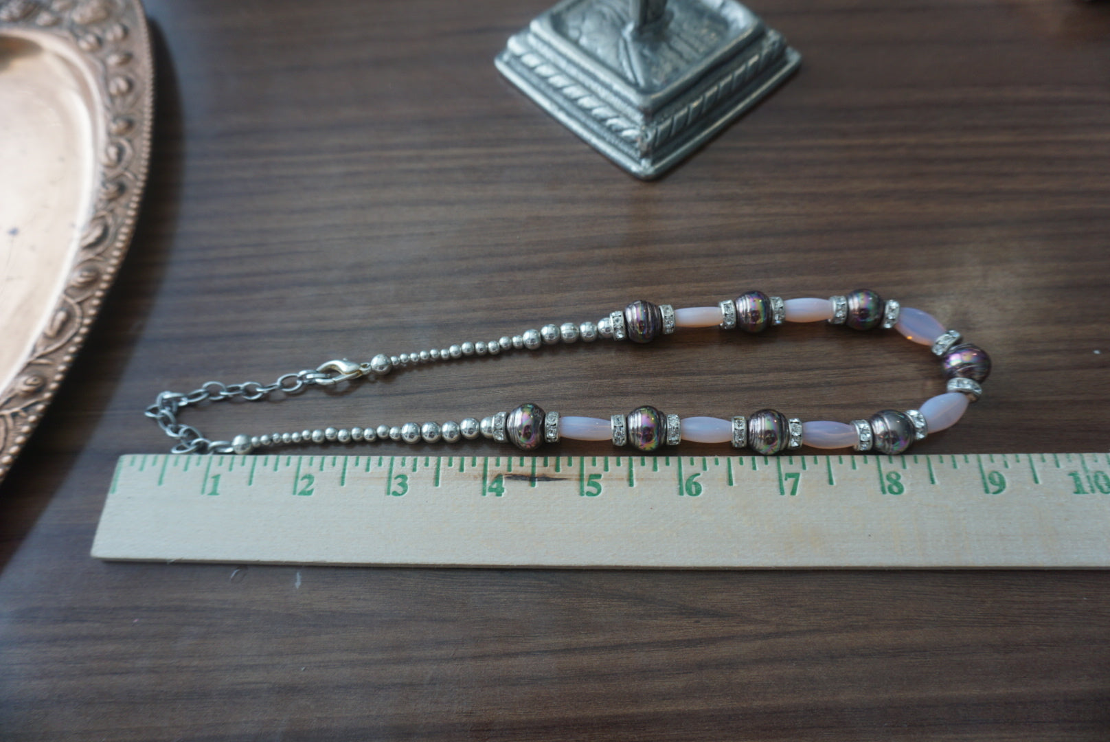 Elegant Beaded Bracelet with Silver Accents