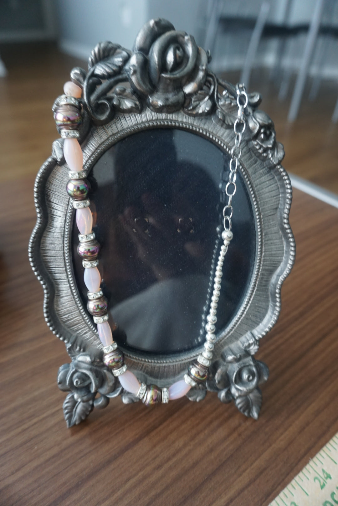 Elegant Beaded Bracelet with Silver Accents