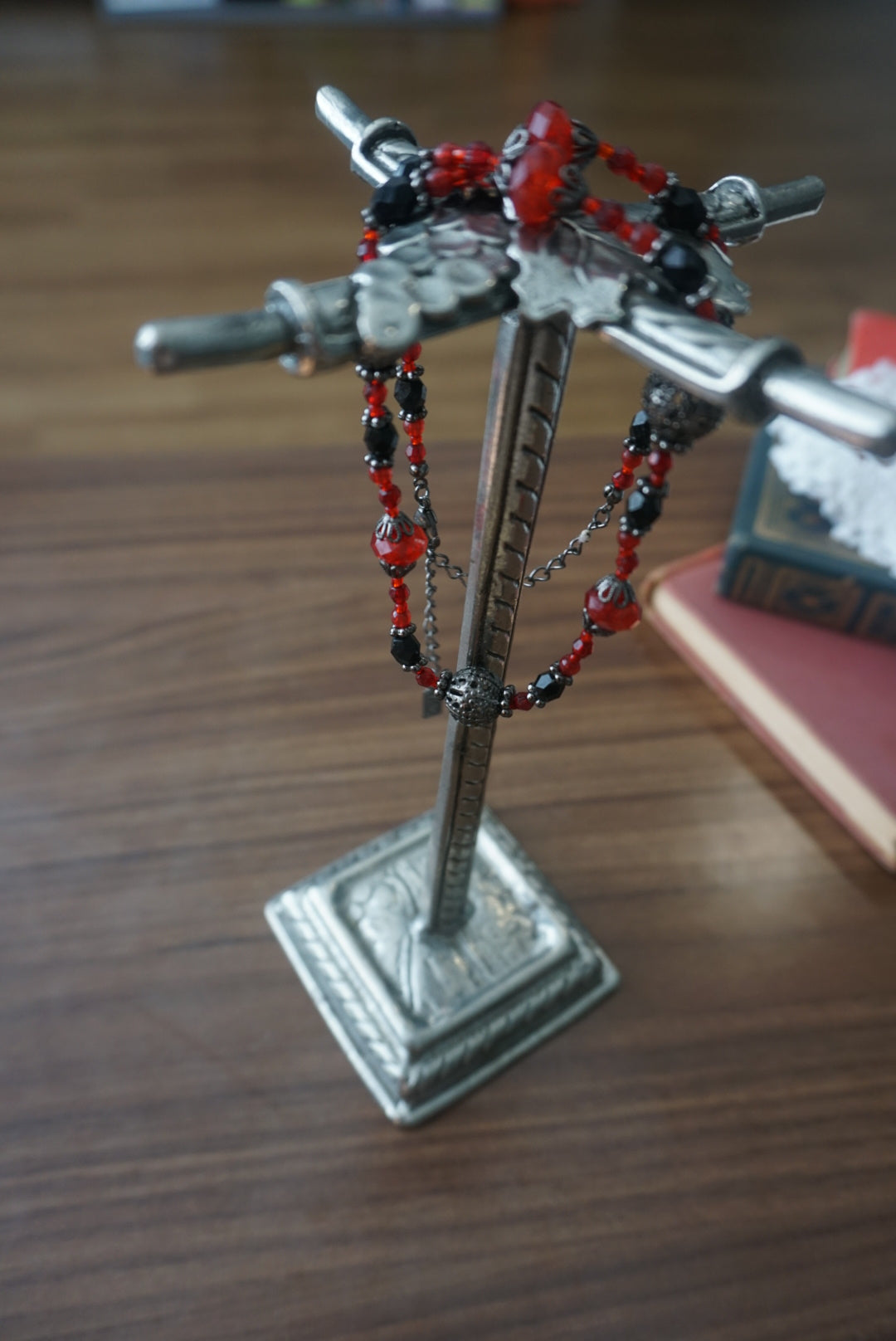 Black and Red Beaded Necklace