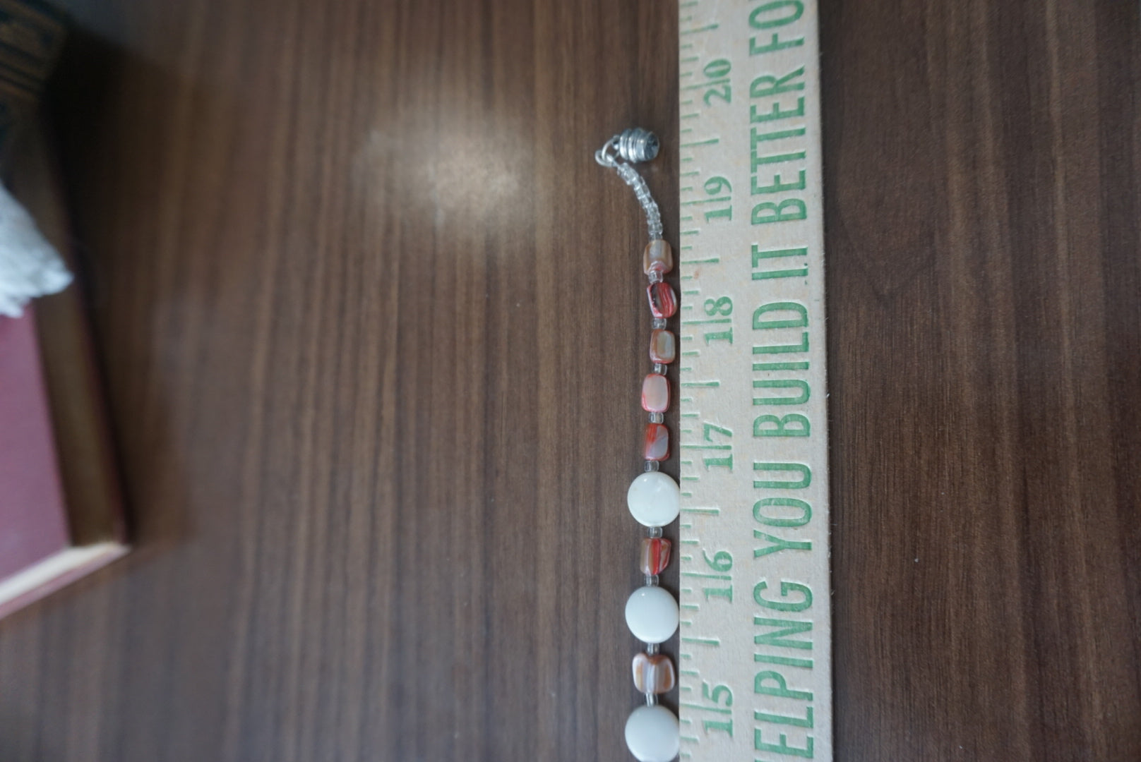 Elegant White and Bronze Beaded Necklace
