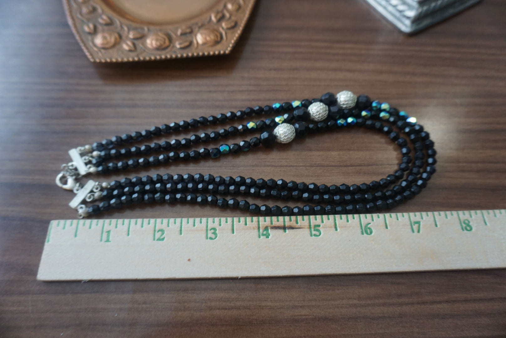 Elegant Black Beaded Necklace