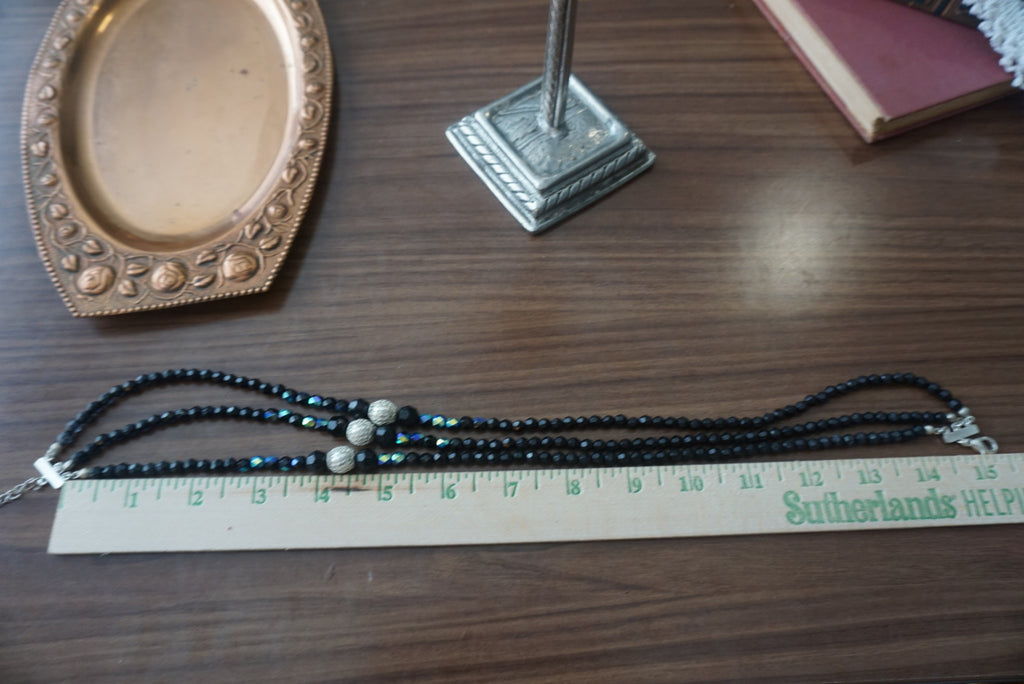 Elegant Black Beaded Necklace