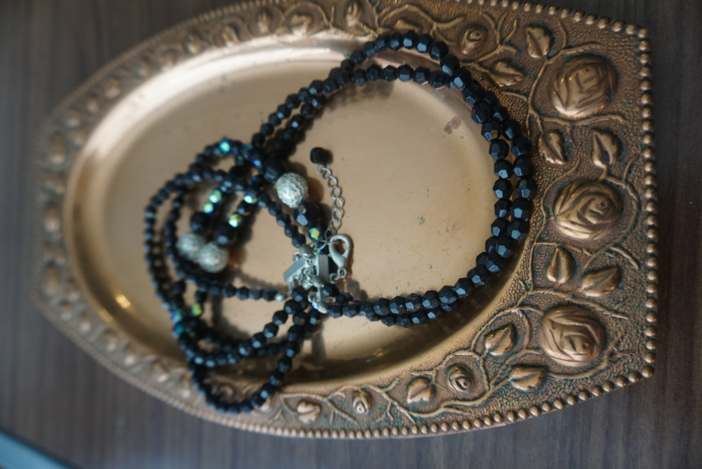 Elegant Black Beaded Necklace
