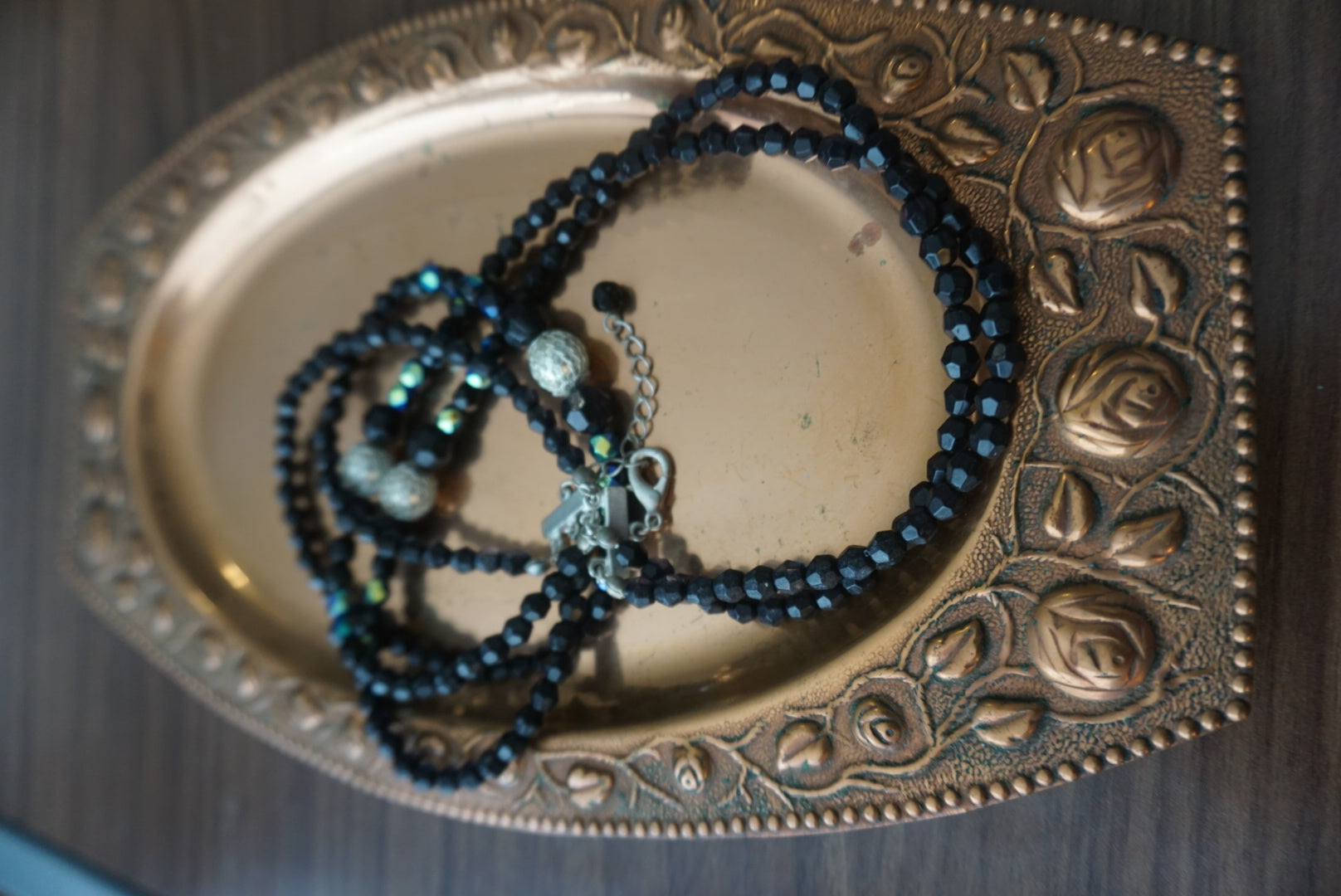 Elegant Black Beaded Necklace