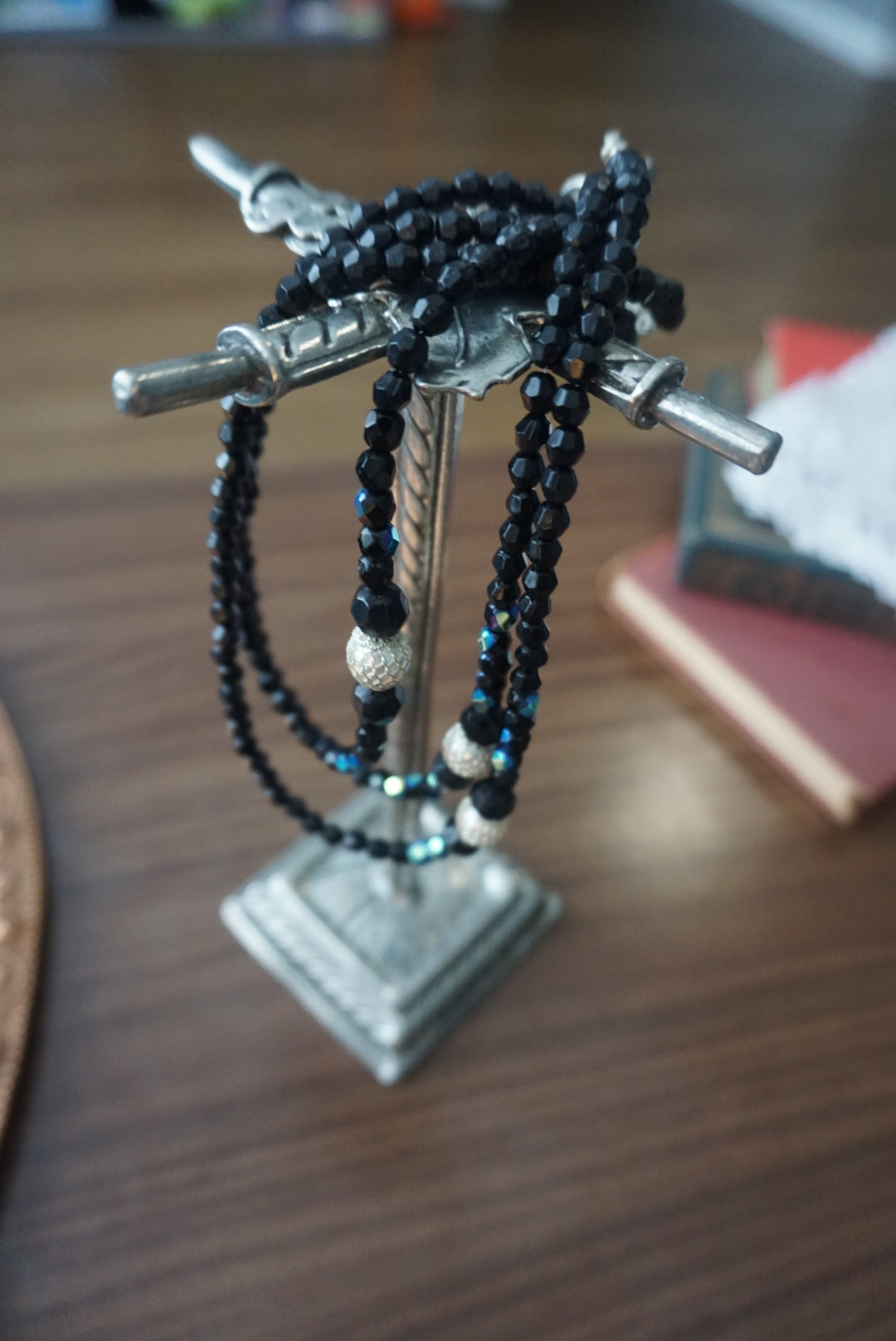 Elegant Black Beaded Necklace