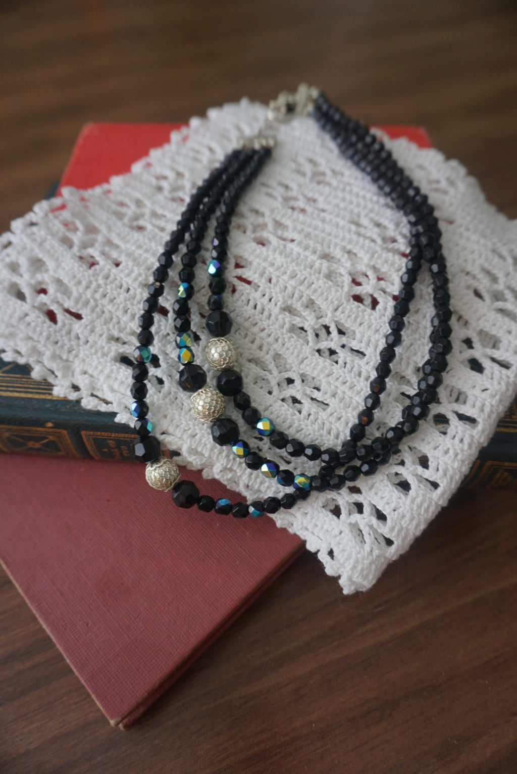 Elegant Black Beaded Necklace