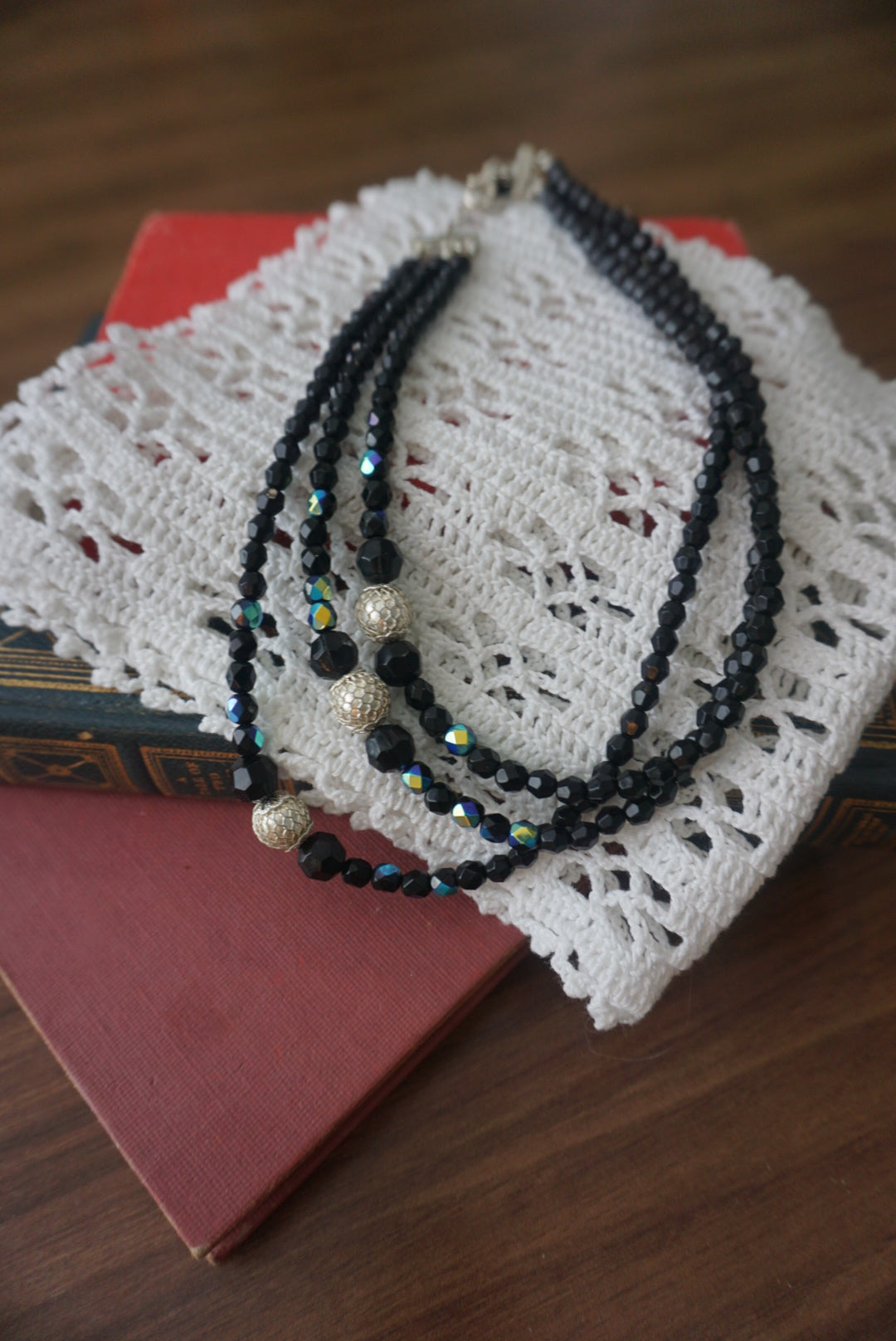 Elegant Black Beaded Necklace