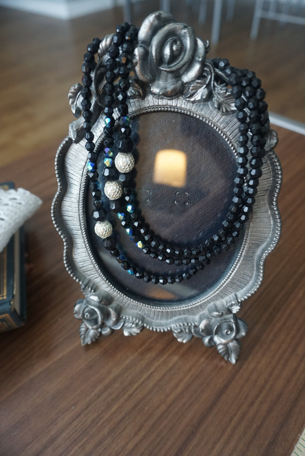Elegant Black Beaded Necklace