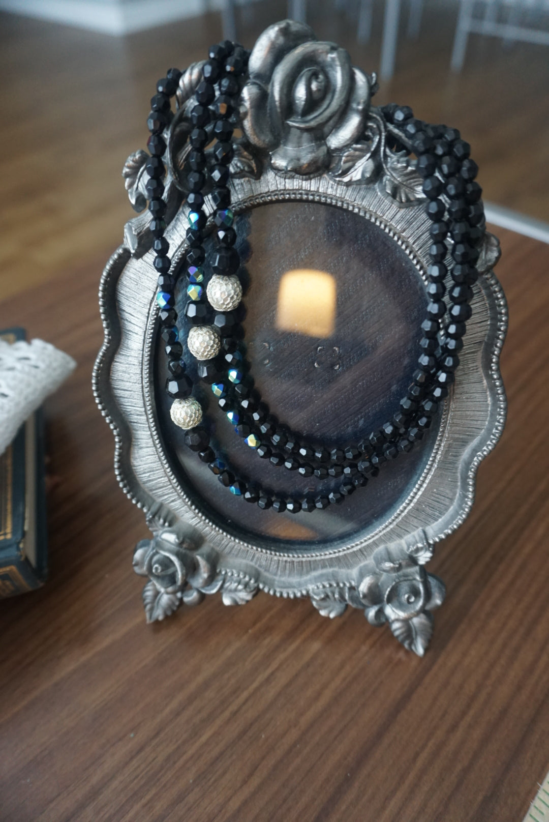 Elegant Black Beaded Necklace