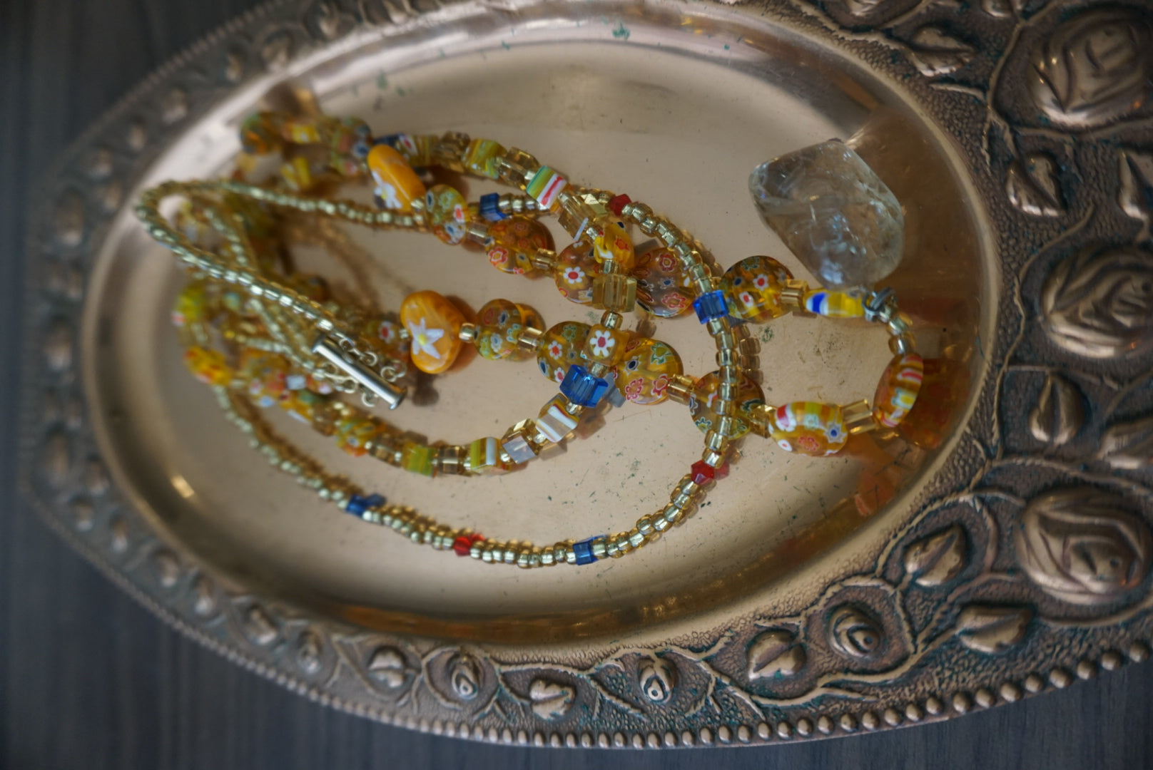 Colorful Beaded Necklace with Pendant