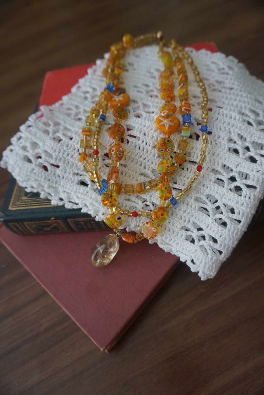 Colorful Beaded Necklace with Pendant