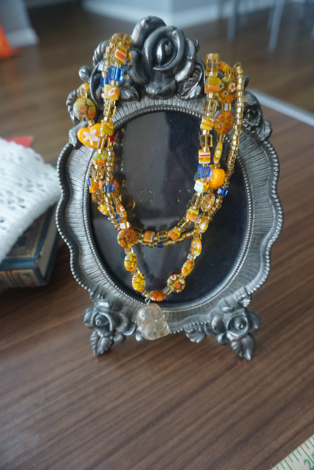 Colorful Beaded Necklace with Pendant