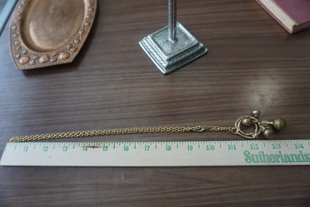 Vintage Gold Tone Beaded Necklace