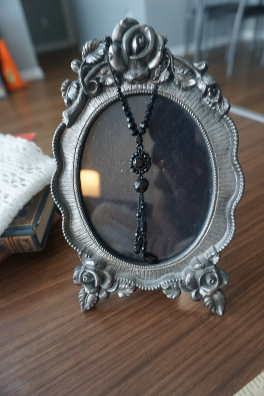 Elegant Black Beaded Necklace