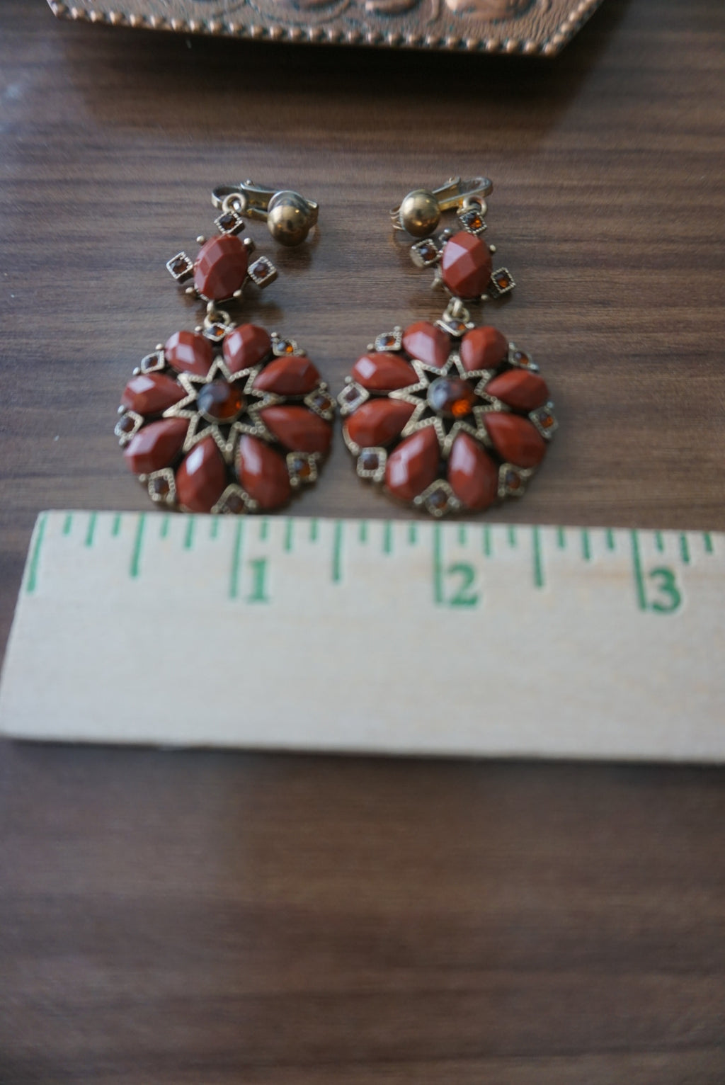 Vintage Red Drop Earrings