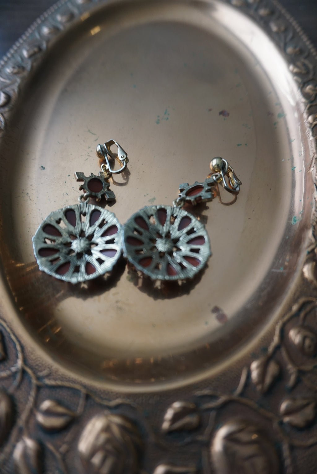 Vintage Red Drop Earrings