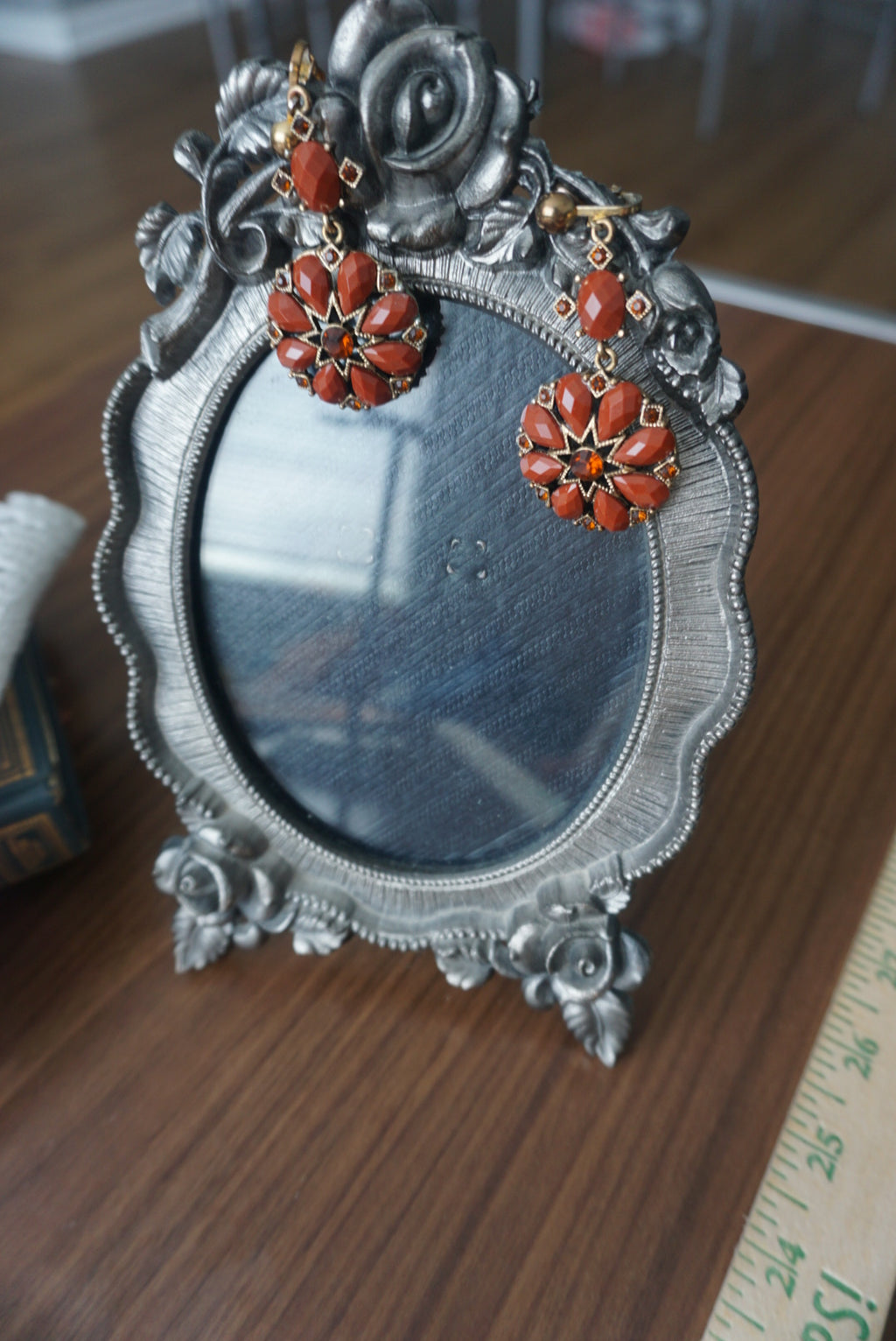 Vintage Red Drop Earrings