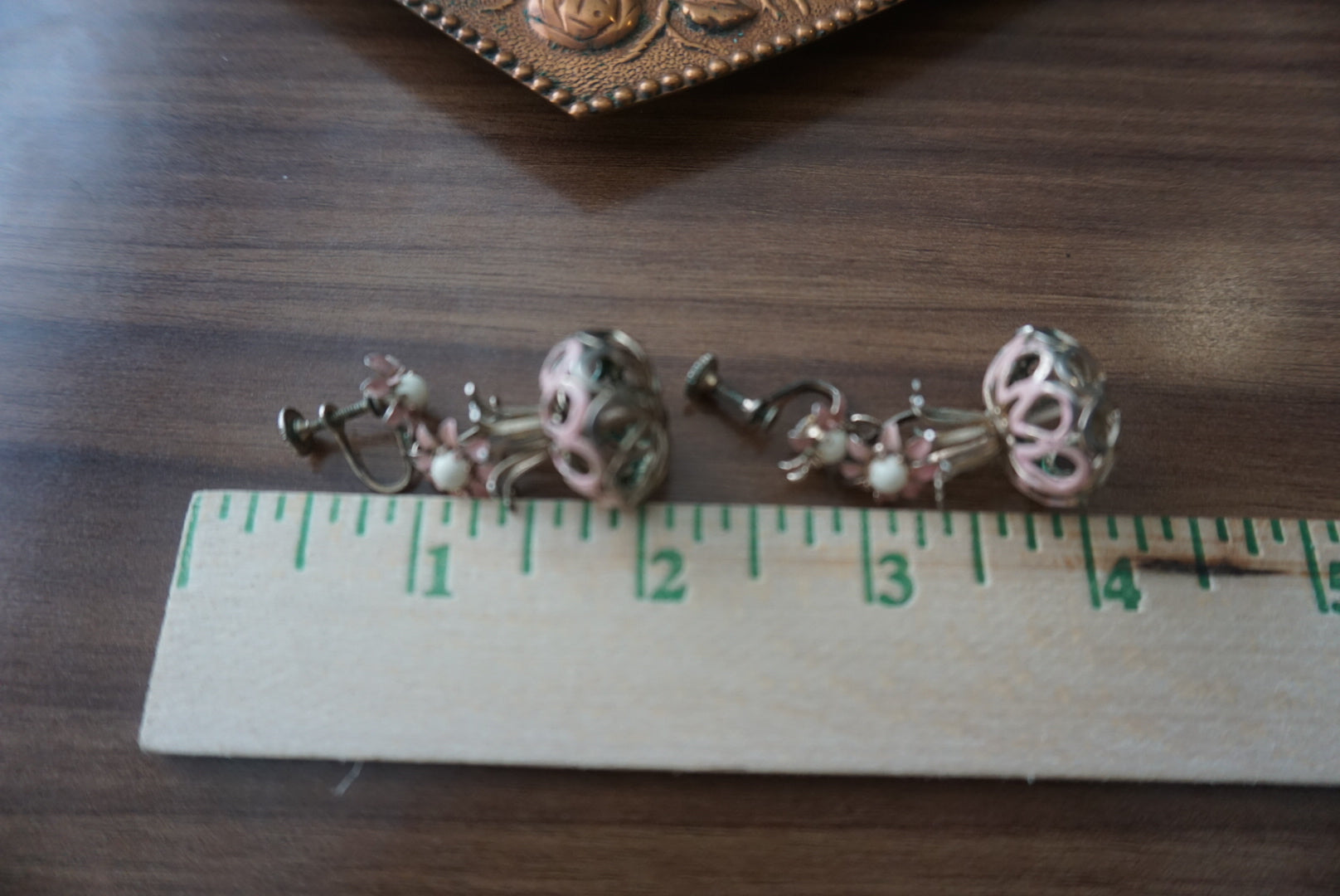 Vintage Floral Clip-On Earrings
