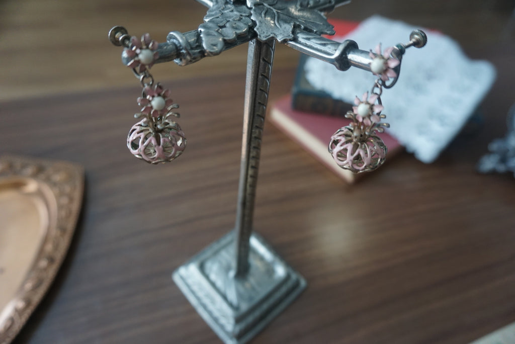 Vintage Floral Clip-On Earrings