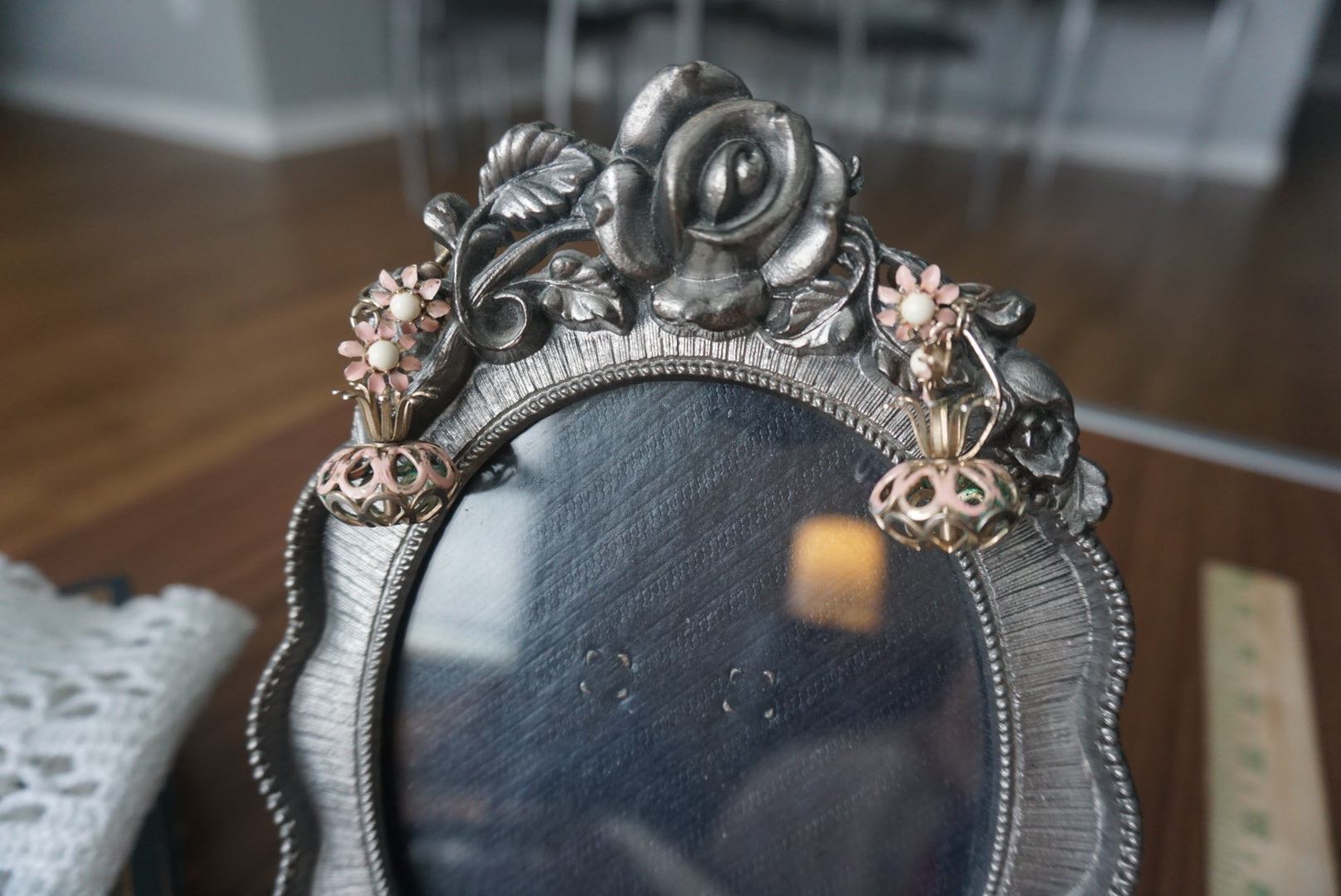 Vintage Floral Clip-On Earrings