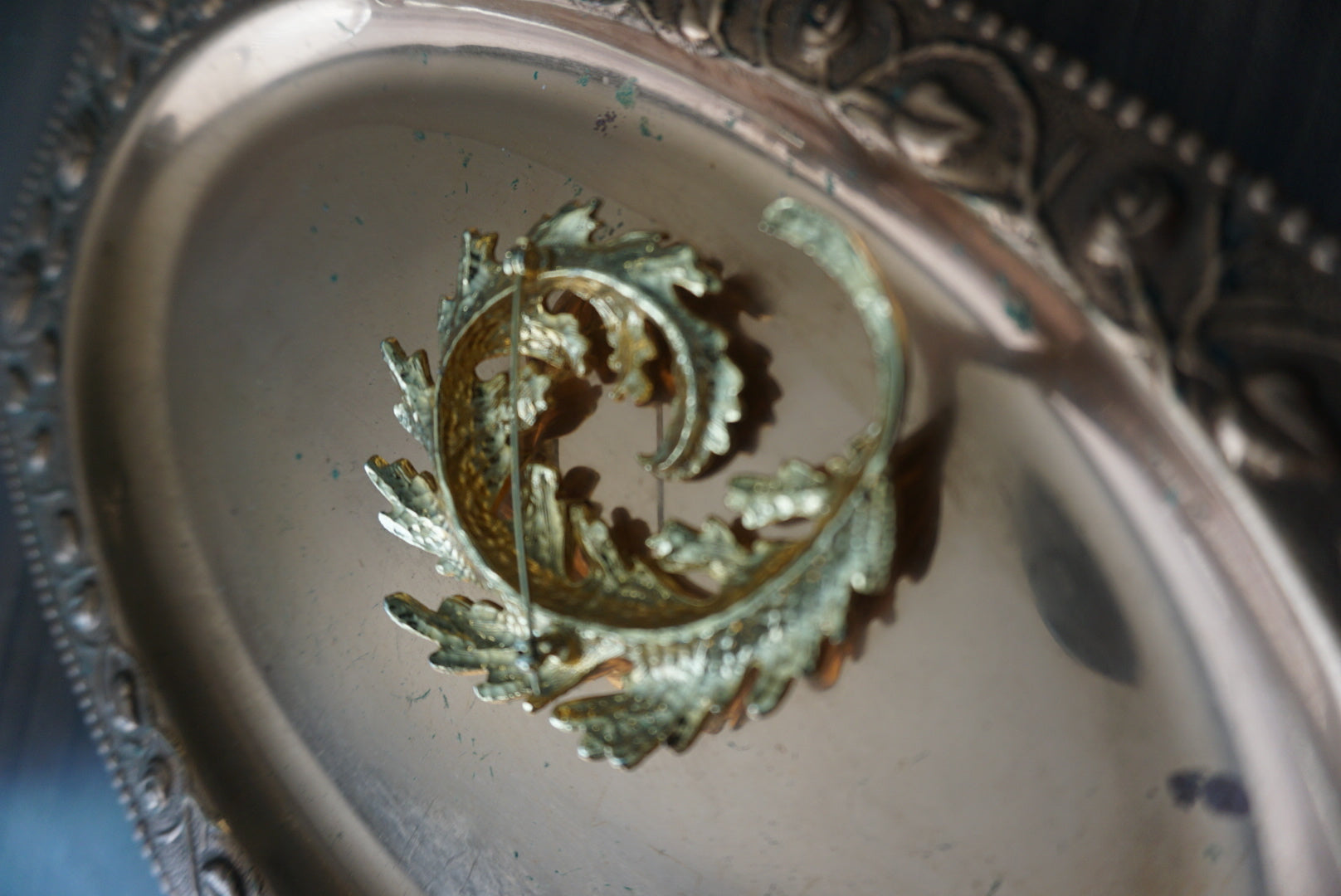 Vintage Gold Leaf Brooch