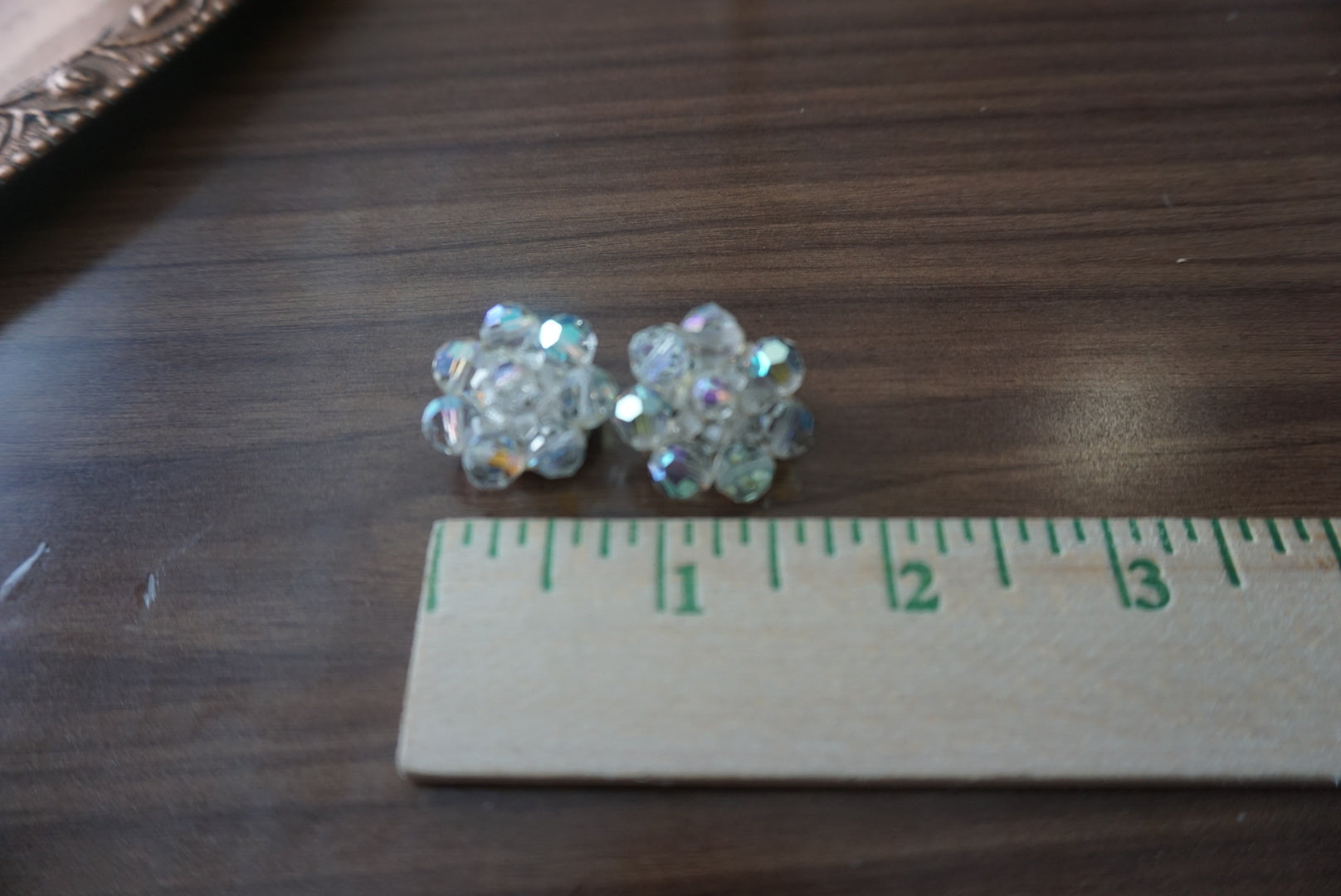 Vintage Crystal Flower Earrings