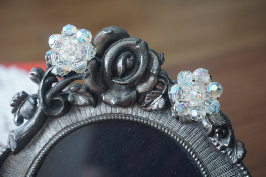 Vintage Crystal Flower Earrings
