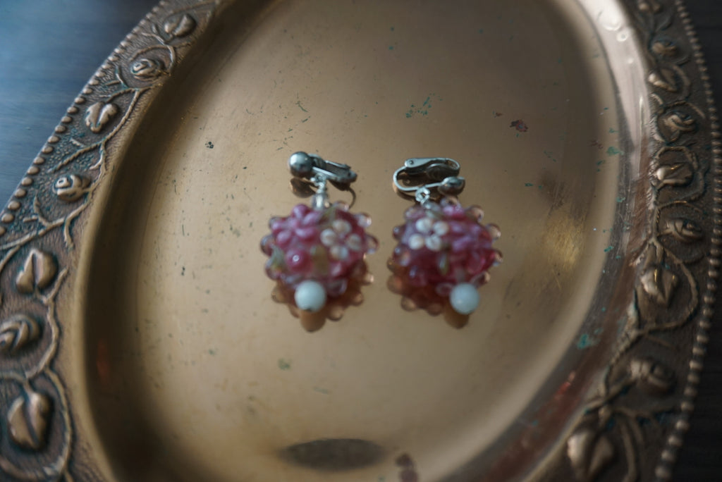 Vintage Floral Clip-On Earrings