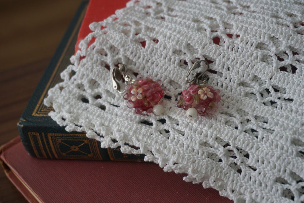 Vintage Floral Clip-On Earrings