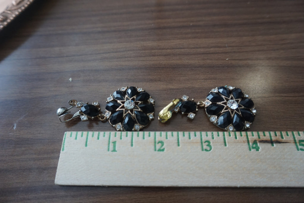 Vintage Black and Gold Earrings