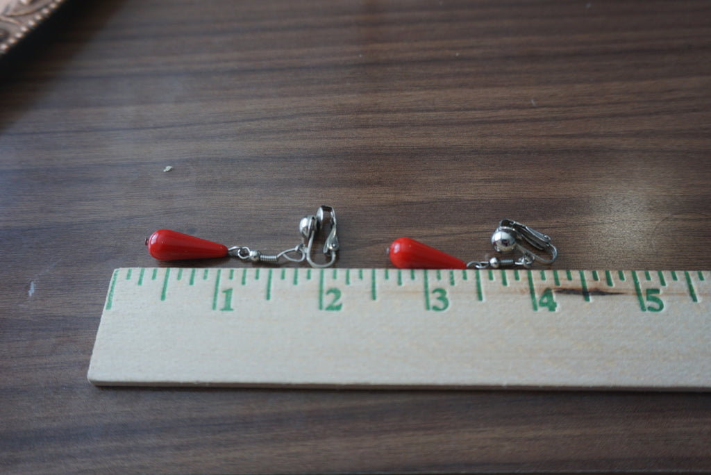 Red Teardrop Earrings