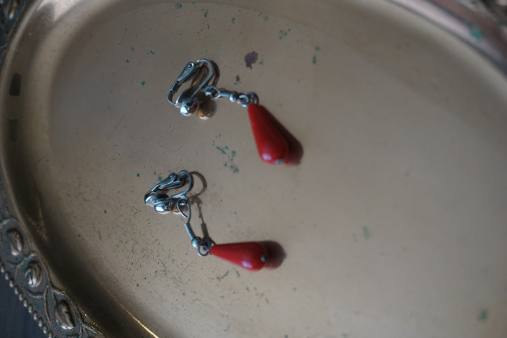 Red Teardrop Earrings