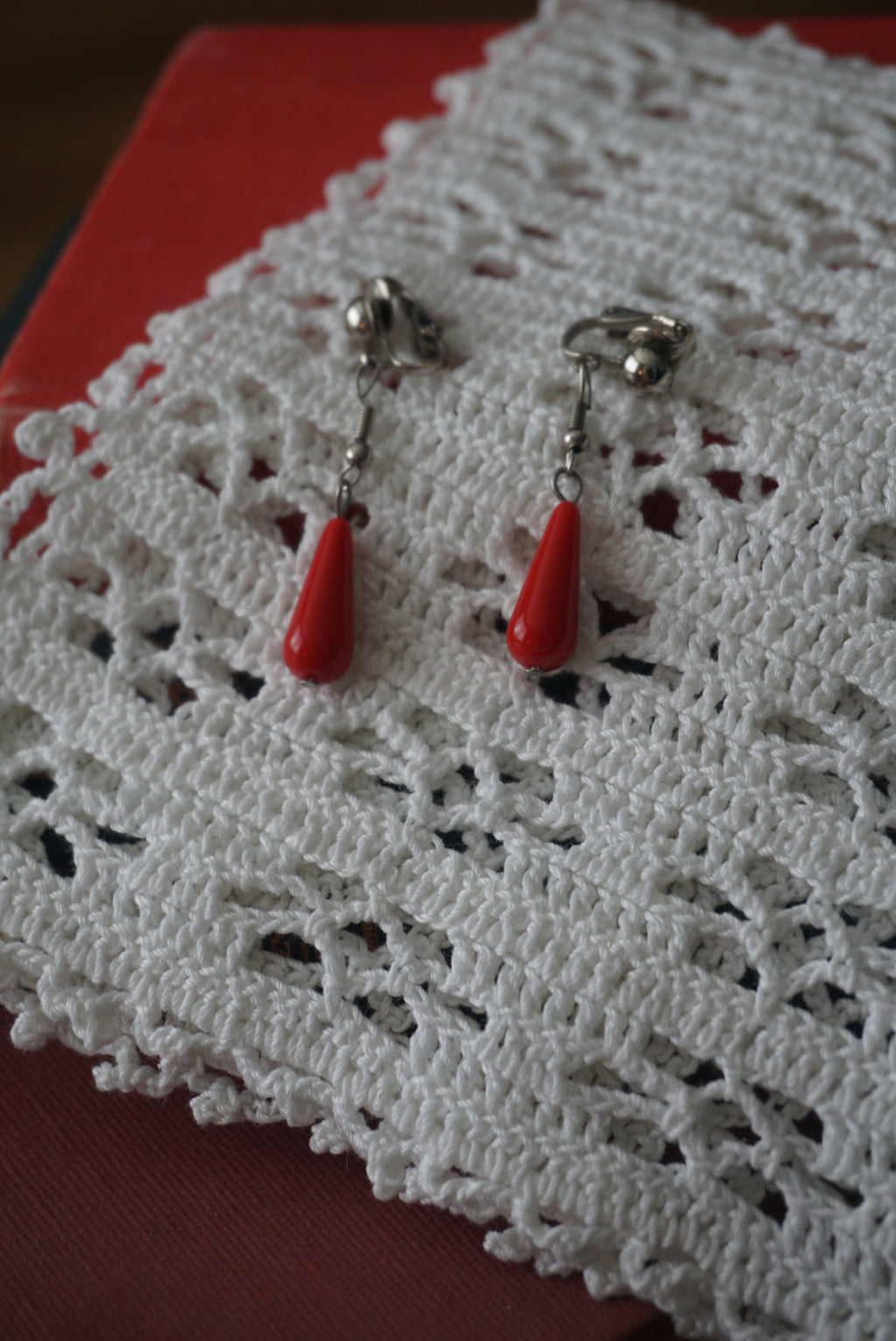 Red Teardrop Earrings