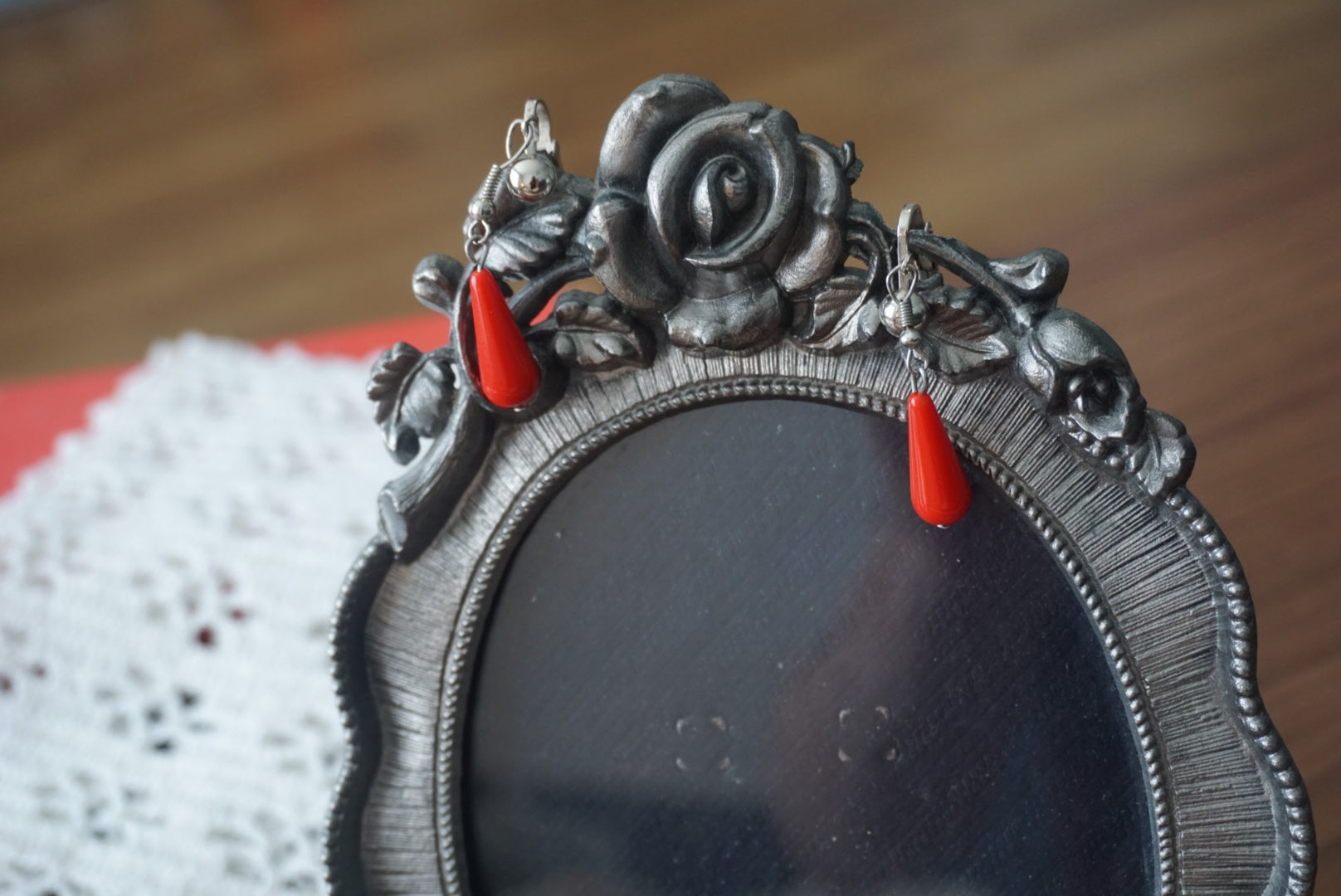 Red Teardrop Earrings