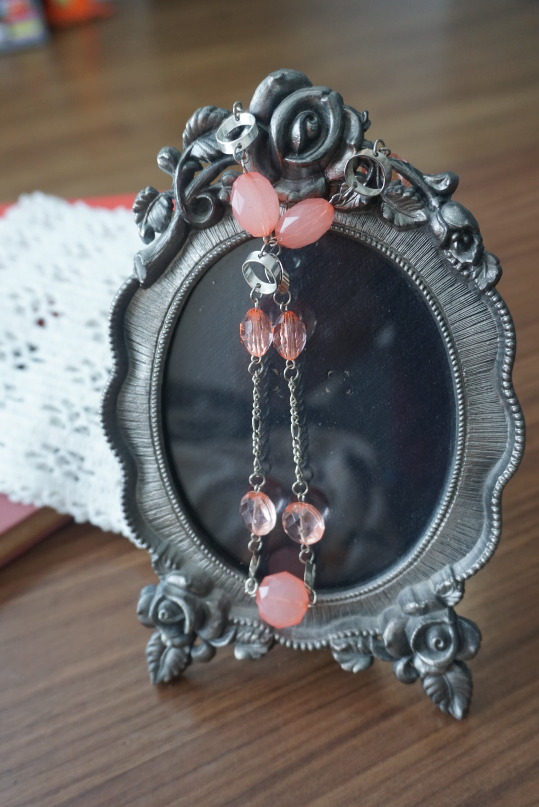 Pink and Clear Beaded Necklace