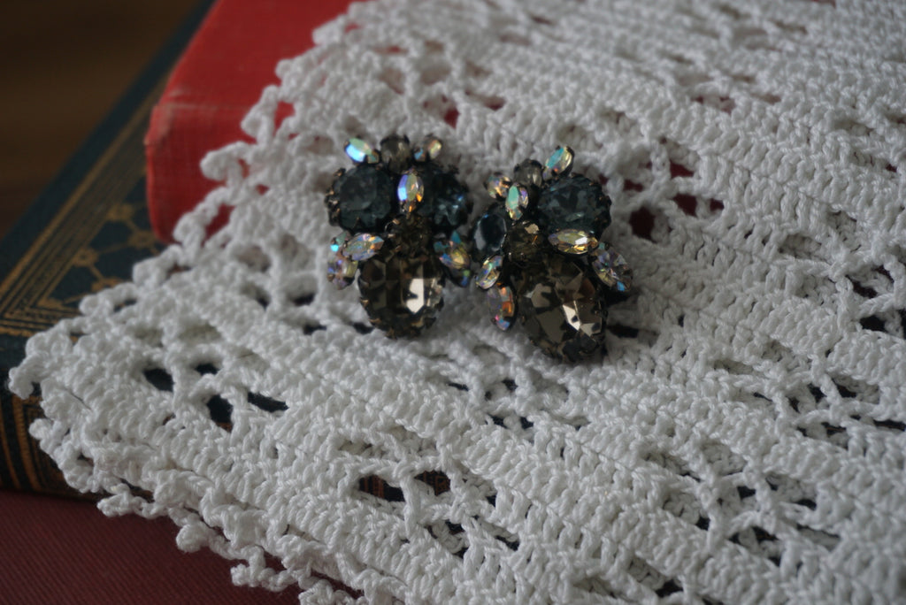 Vintage Floral Clip-On Earrings