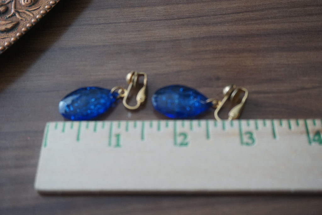 Blue Tear Drop Earrings