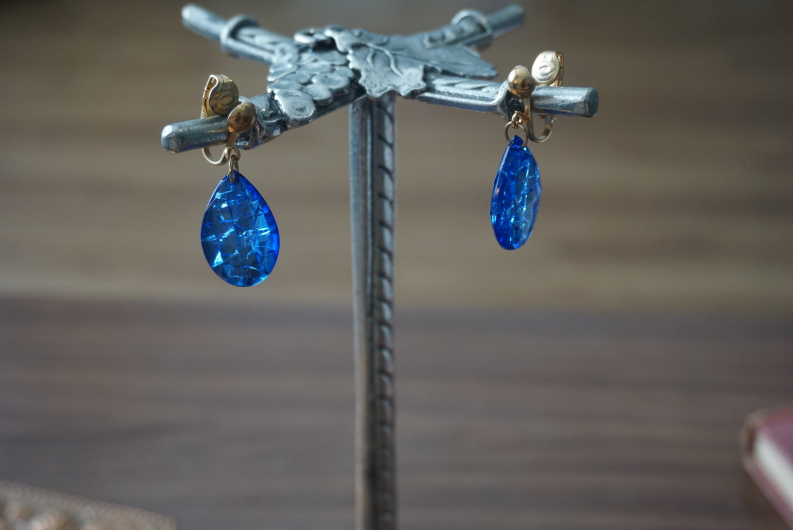 Blue Tear Drop Earrings
