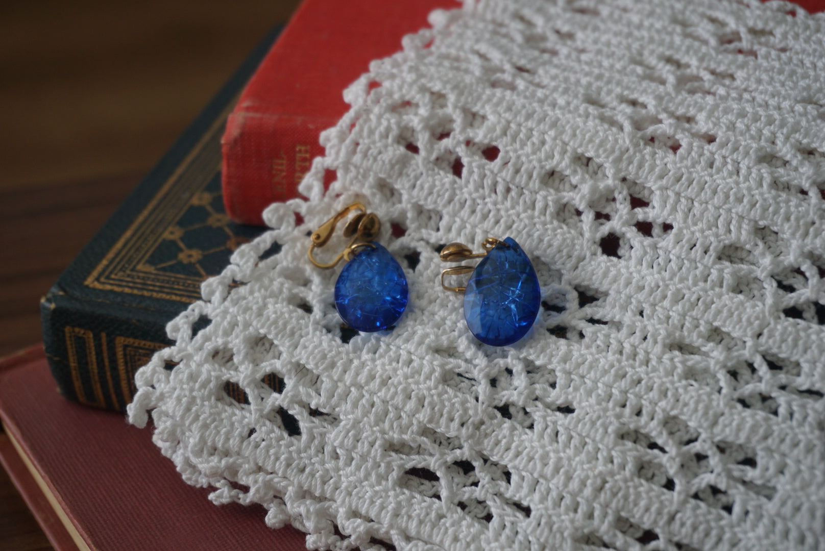 Blue Tear Drop Earrings