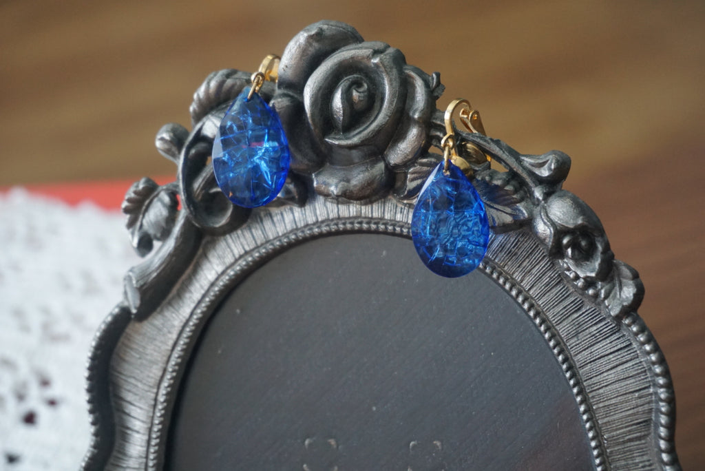 Blue Tear Drop Earrings