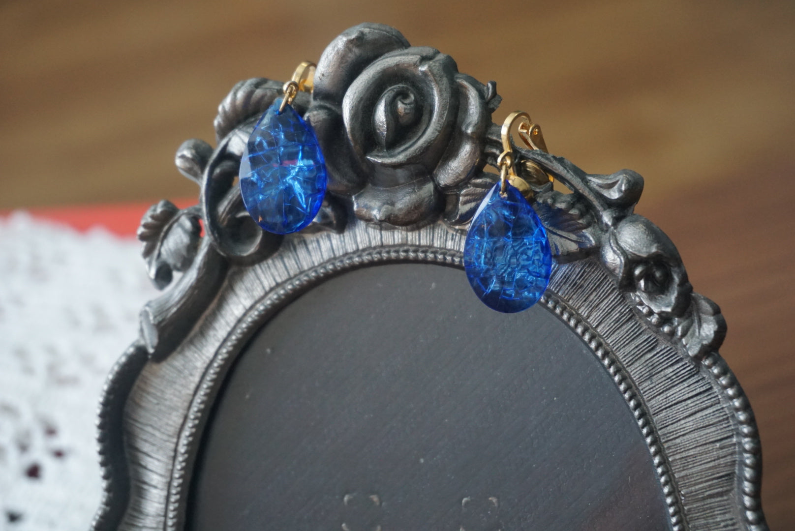 Blue Tear Drop Earrings